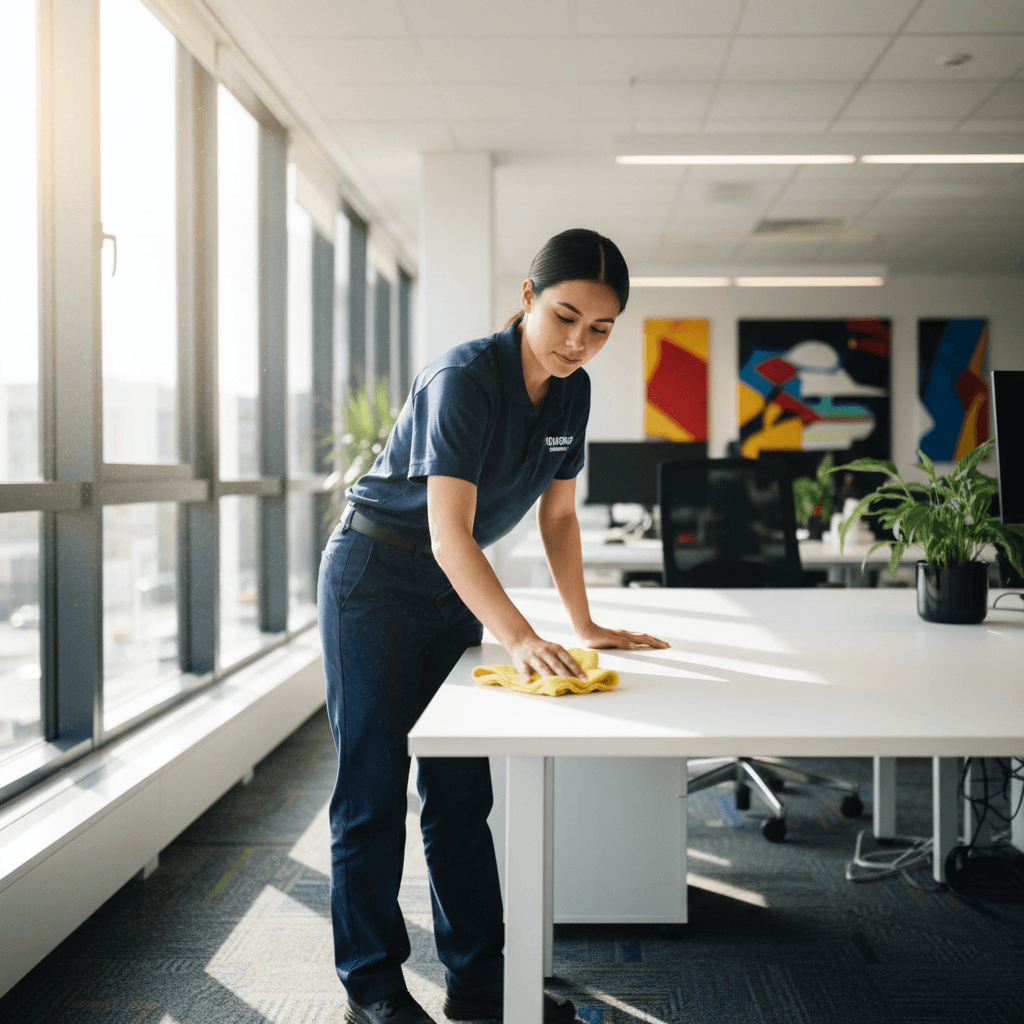 Standard cleaning service in commercial office space