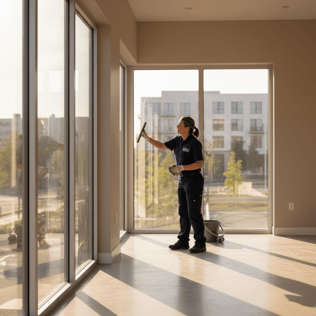 Move-in cleaning service preparing fresh commercial space